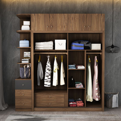 Laminate MDF Melamine Wood Furniture Bedroom Wall Closet Wardrobe With Sliding Doors